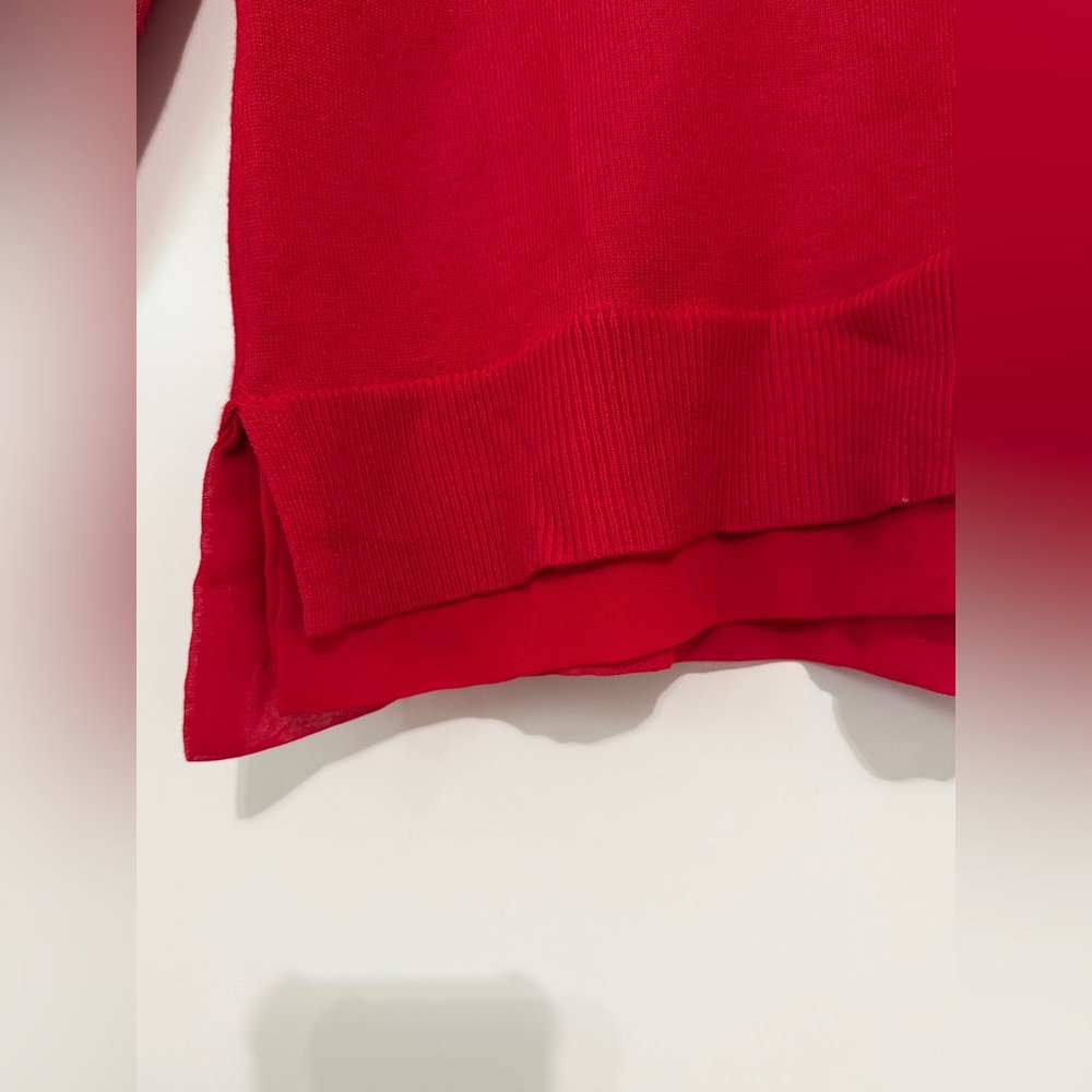 Lane Bryant Women’s V-Neck Long Sleeve Blouse Red Women’s SZ 14/16 Rayon Nylon - Picture 7 of 14